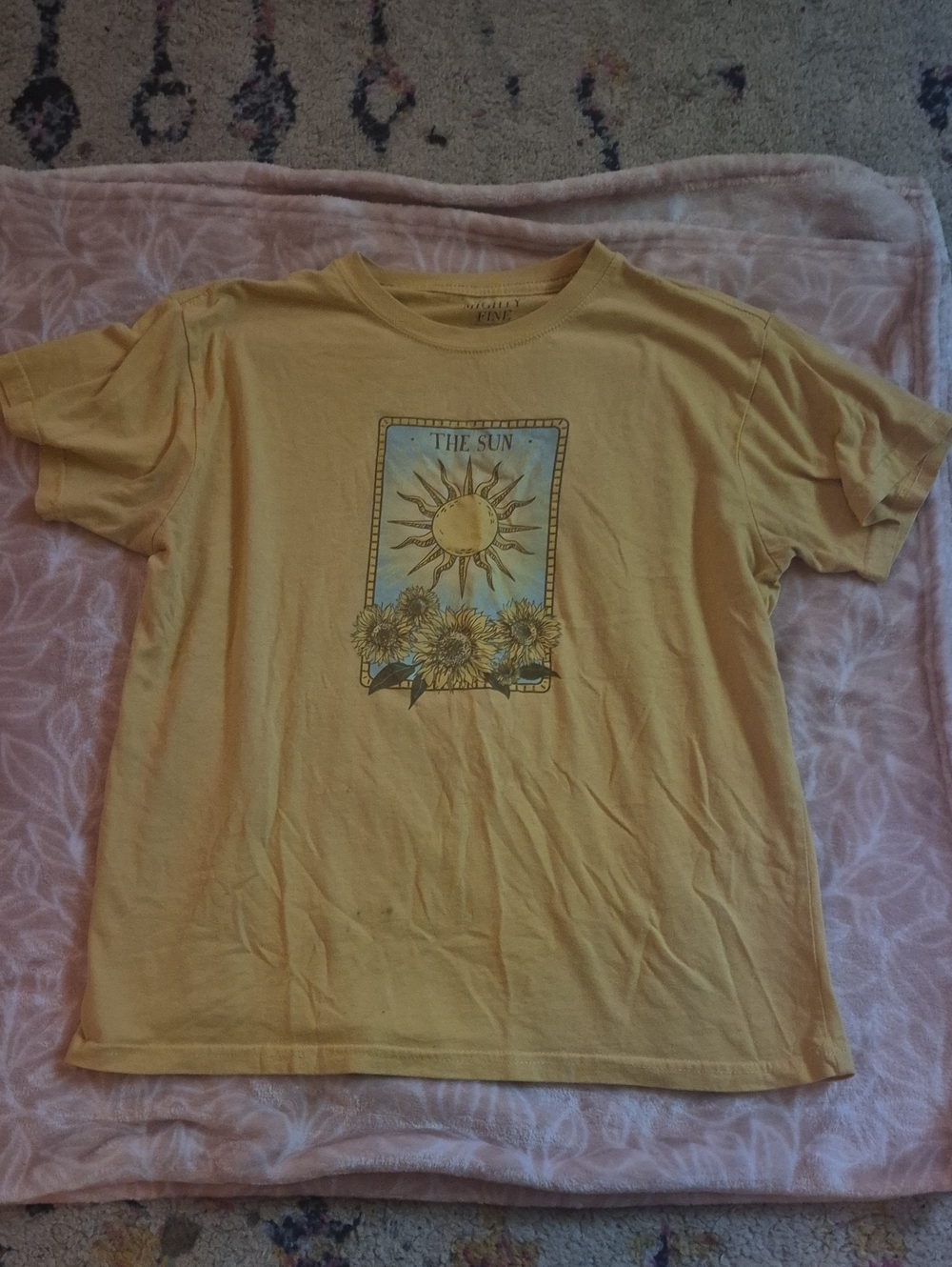 Mighty Fine Yellow Sun & Sunflowers Graphic Tee